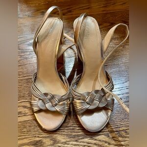 Badgley Mischka Gold Knotted Heels